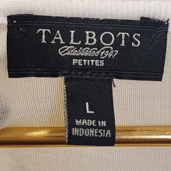TALBOTS White quater Sleeves cotton pullover top size L - Picture 5 of 10